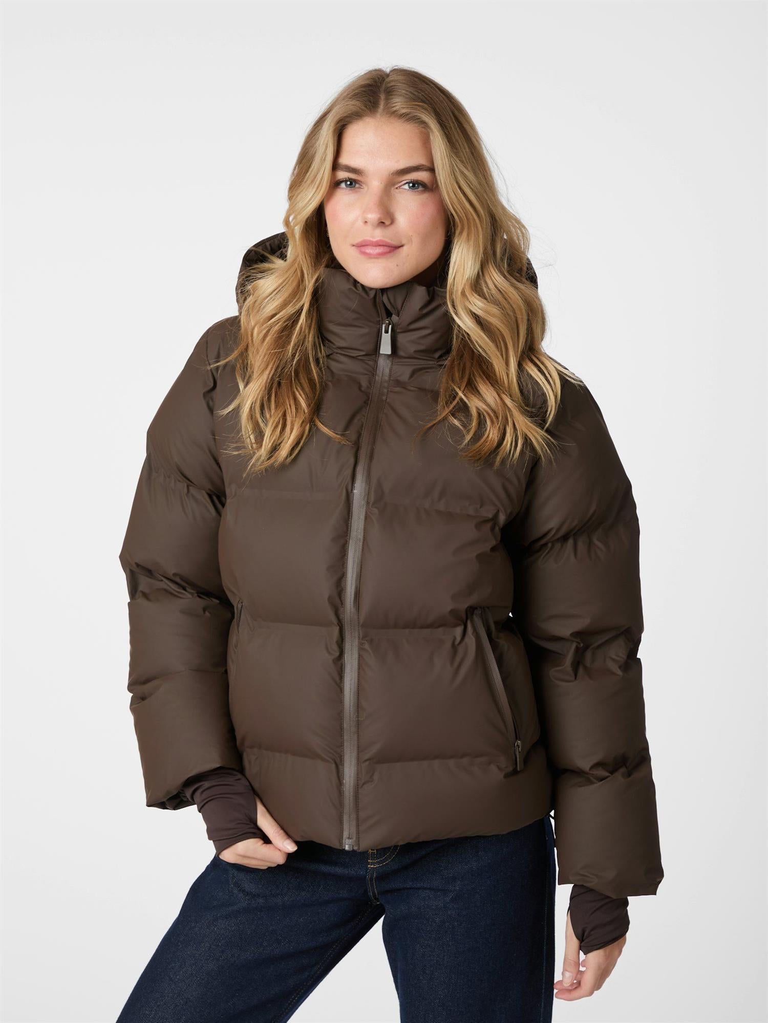 Fox Puffer Jacket Dark Brown