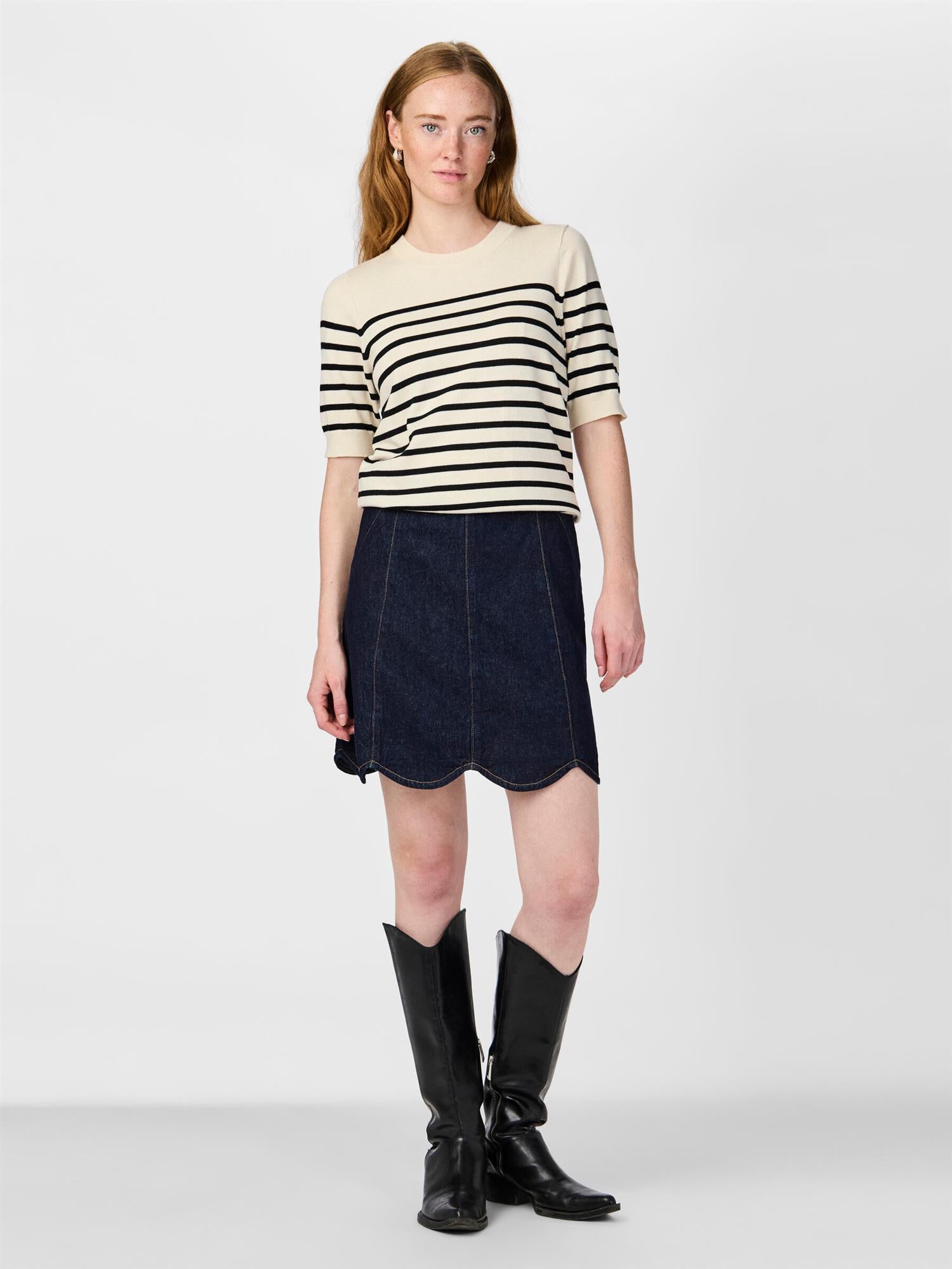 YASMARIA HW Short Denim Skirt