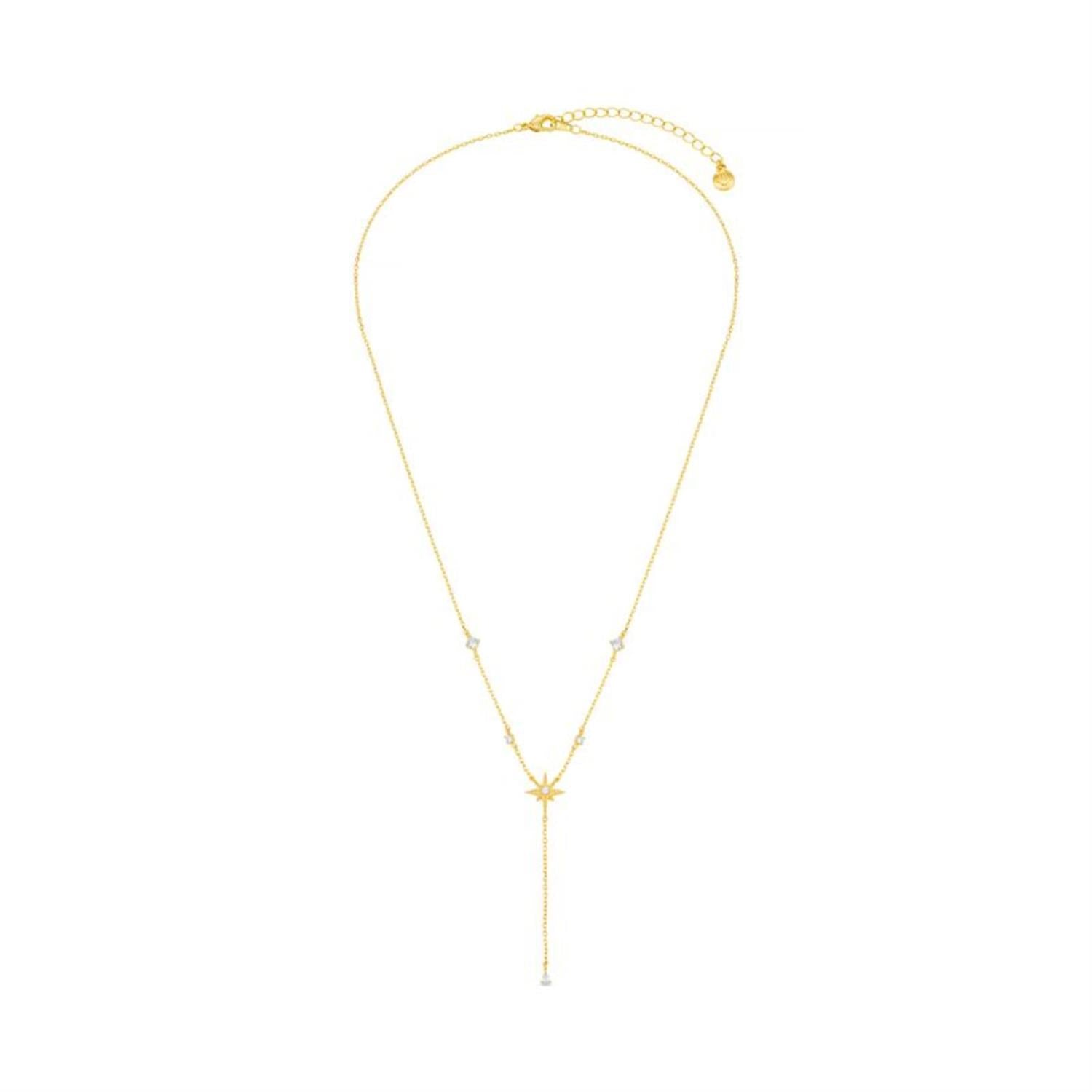 Pave Rondel Threadthru Necklace Gold