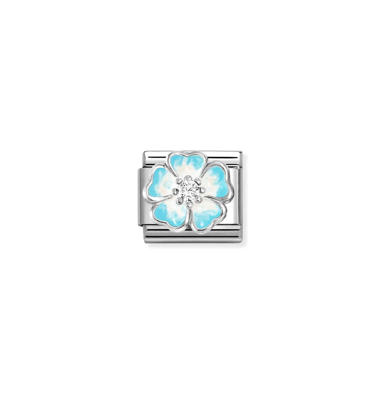 Enamel Flower Blue/White