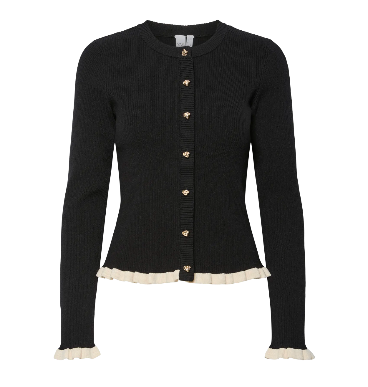 YASFLOMA LS Cardigan Sort