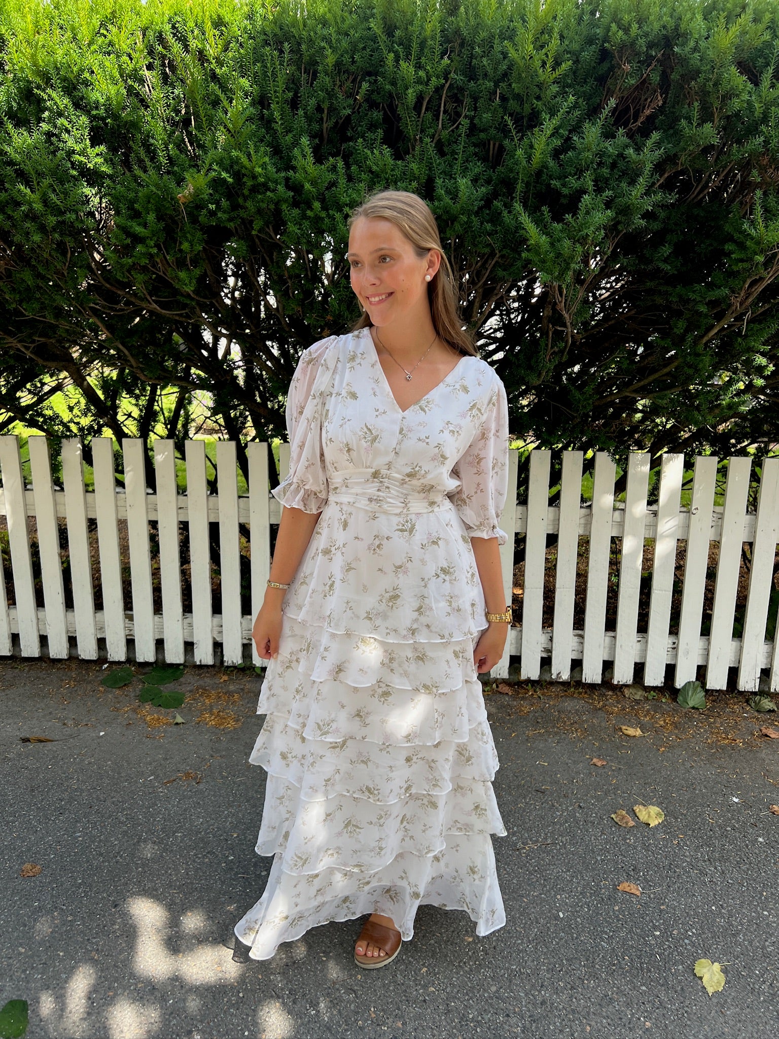 Noorie Flower Dress Off White