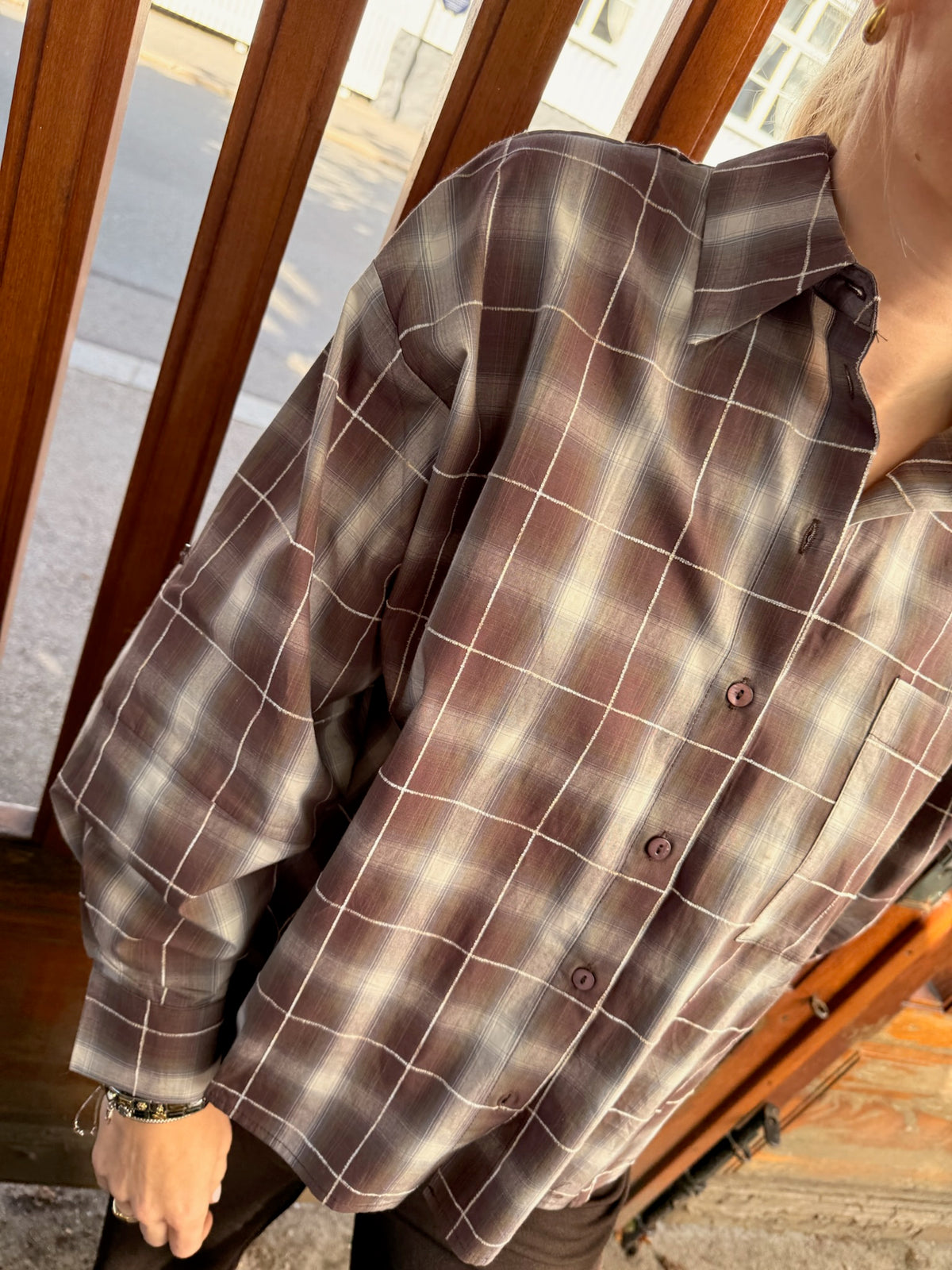 Irine Shirt Berry Check