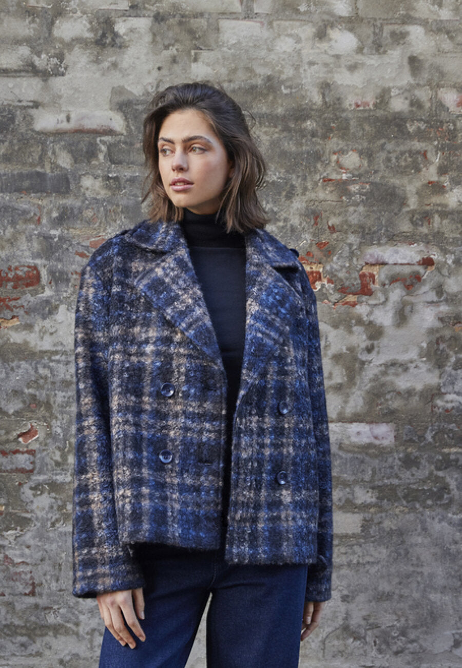 Caleb New Blue Check Jakke