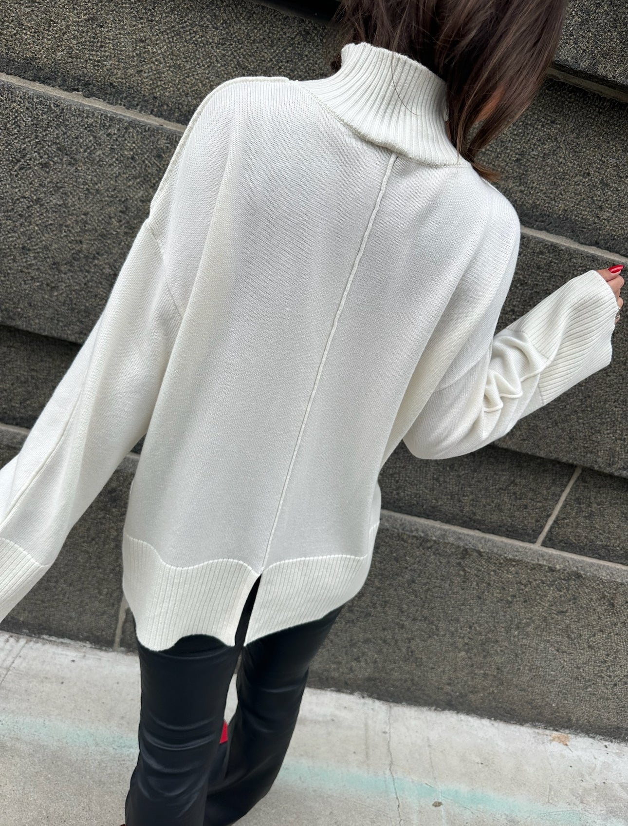 YASBABETTE Longsleeve Knit Pullover Star White