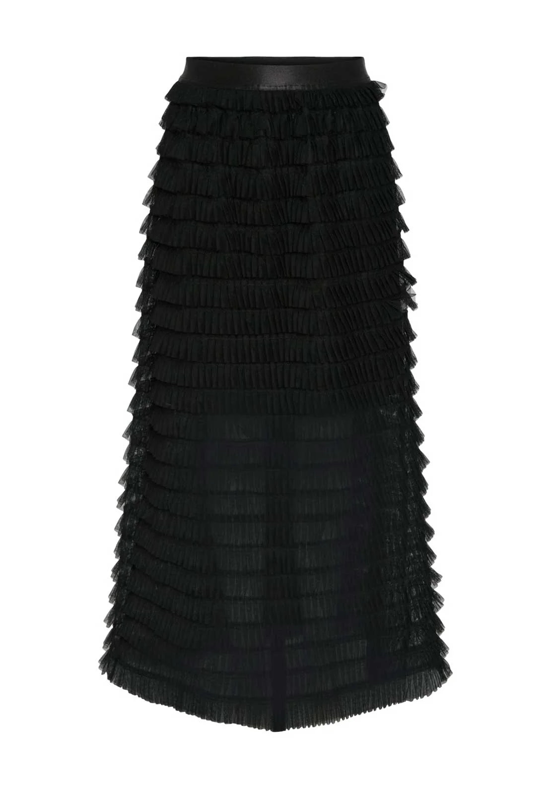 YASKIRA Tulle Long Skirt Black