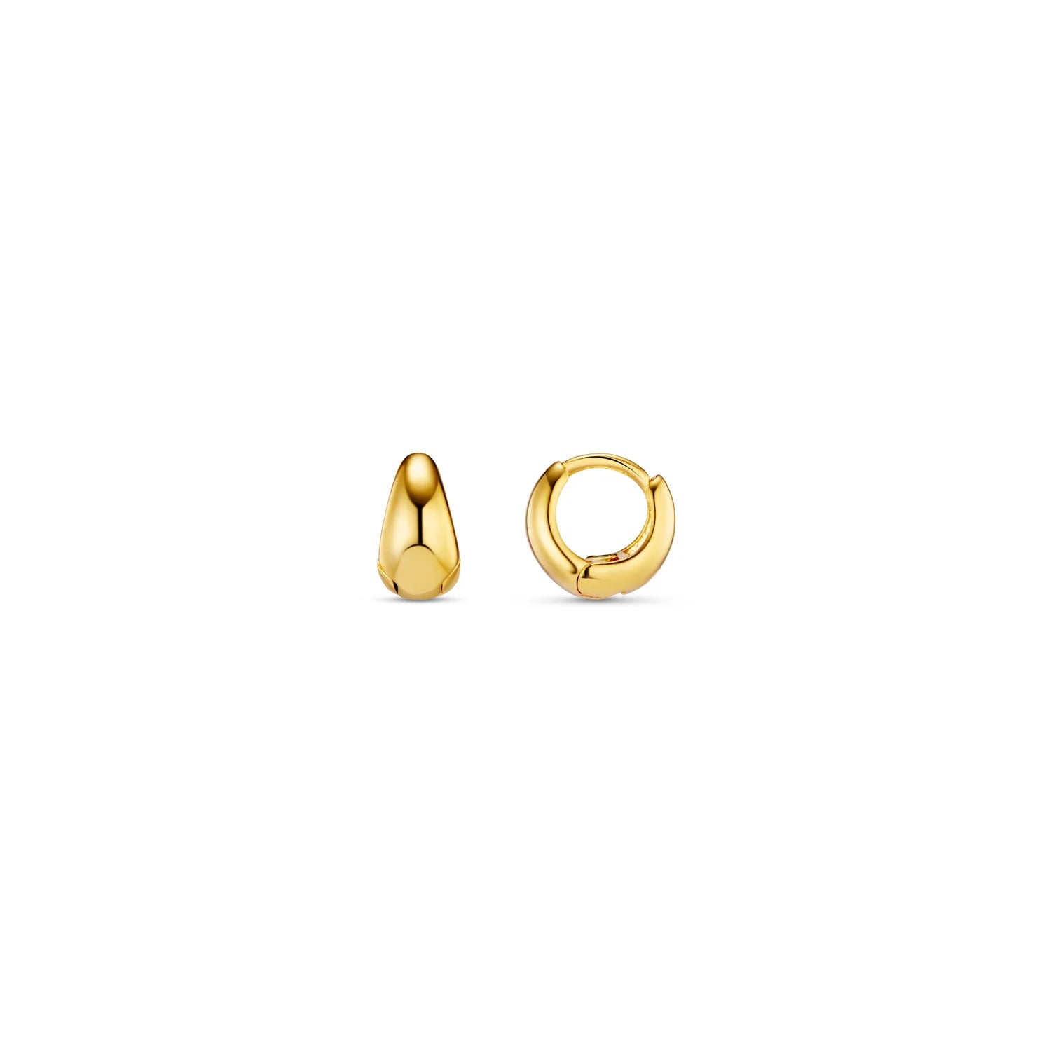 Tiny Tapered Hoop Earrings Gold