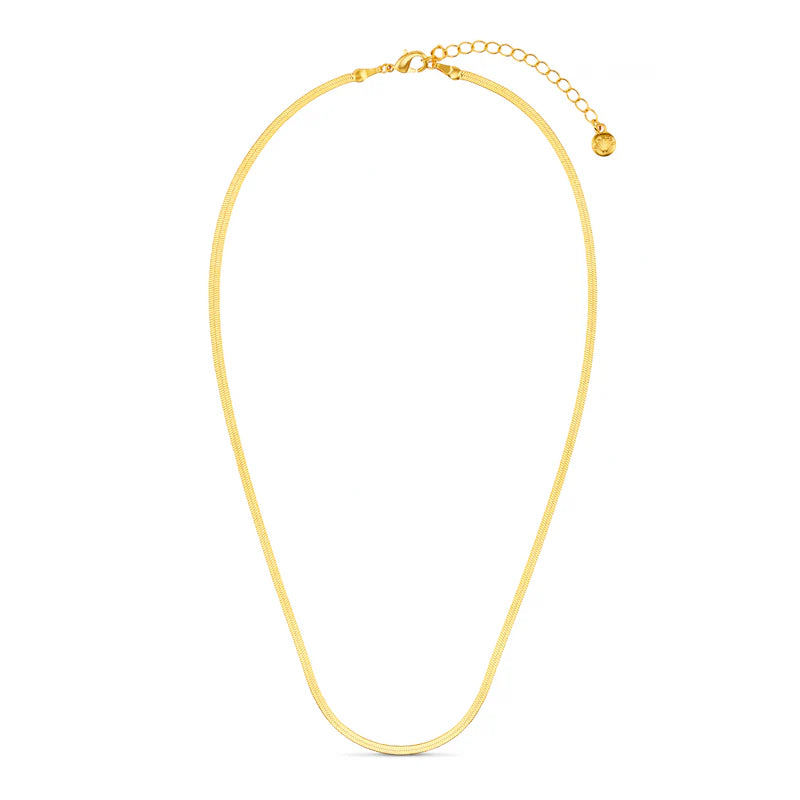 Flat Snake Necklace Gold