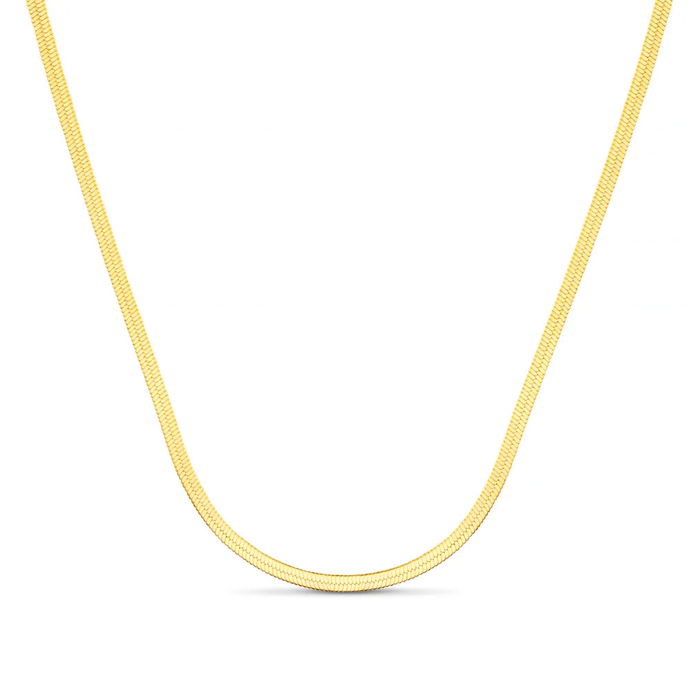 Flat Snake Necklace Gold