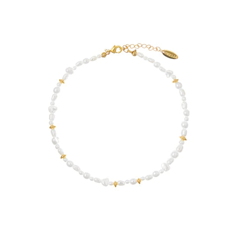 Mixed Pearl & Gold Bead Anklet