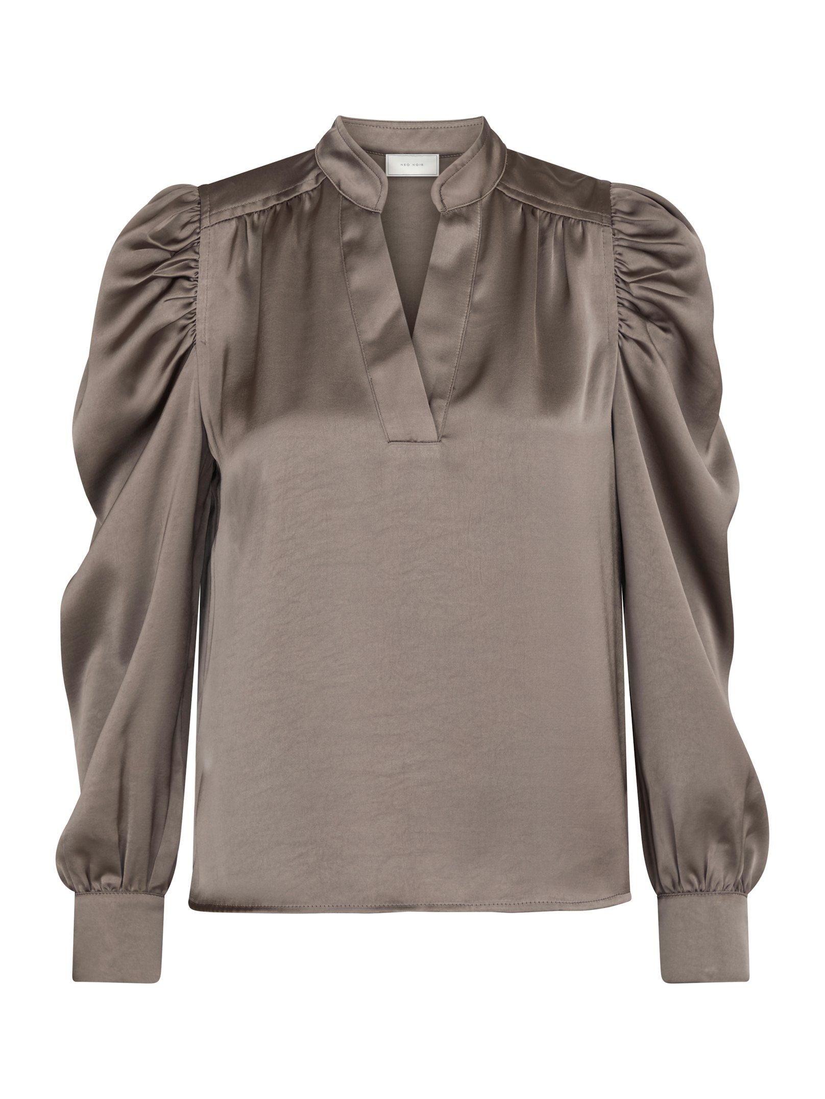 Rosslyn Heavy Sateen Blouse Warm Grey