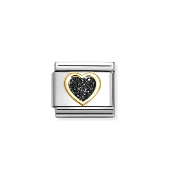 Glitter Heart Black