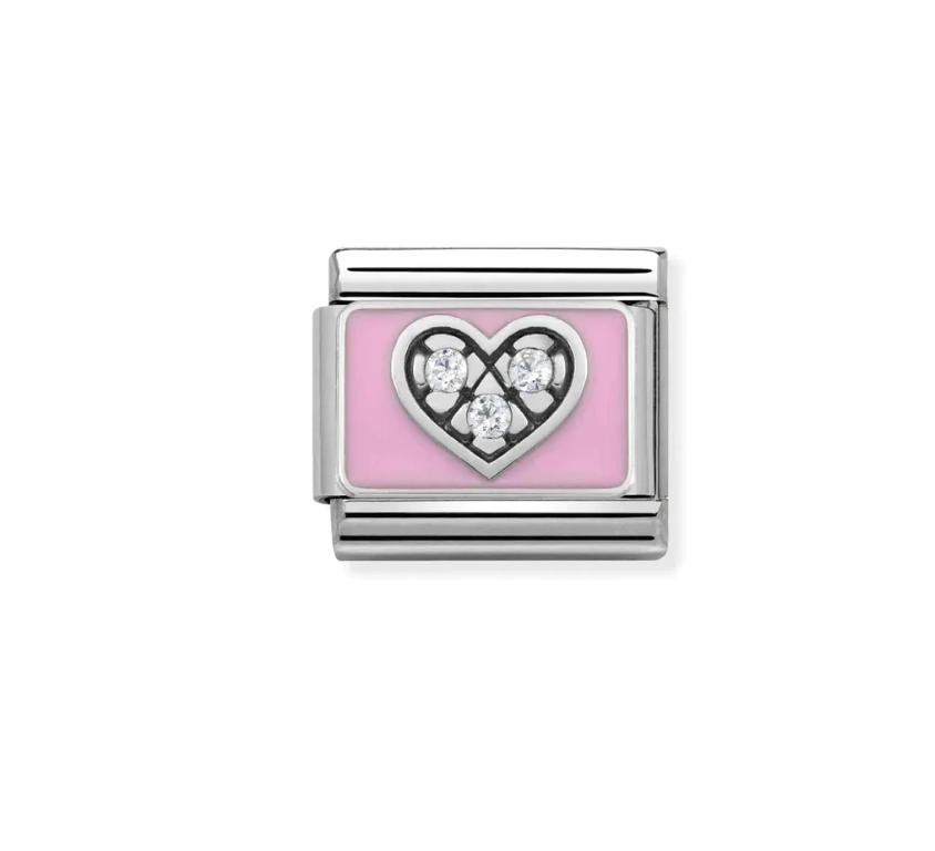 Silver Heart Pink