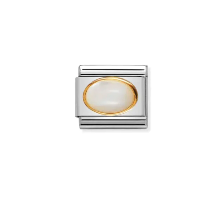 Oval Stones White Mother of Pearl