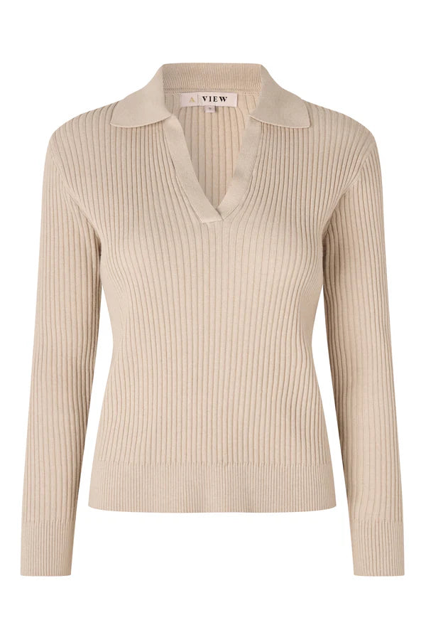 Freja Knit Blouse Light Sand