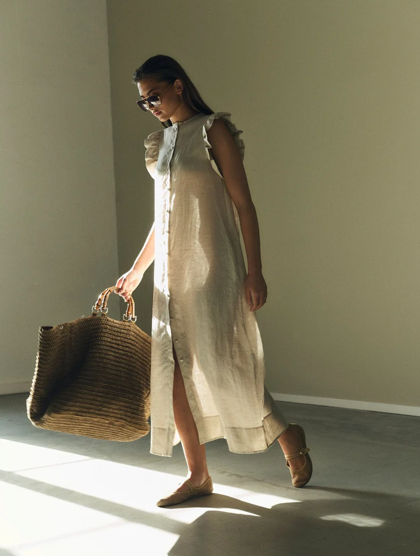 Pam Linen Dress Beige