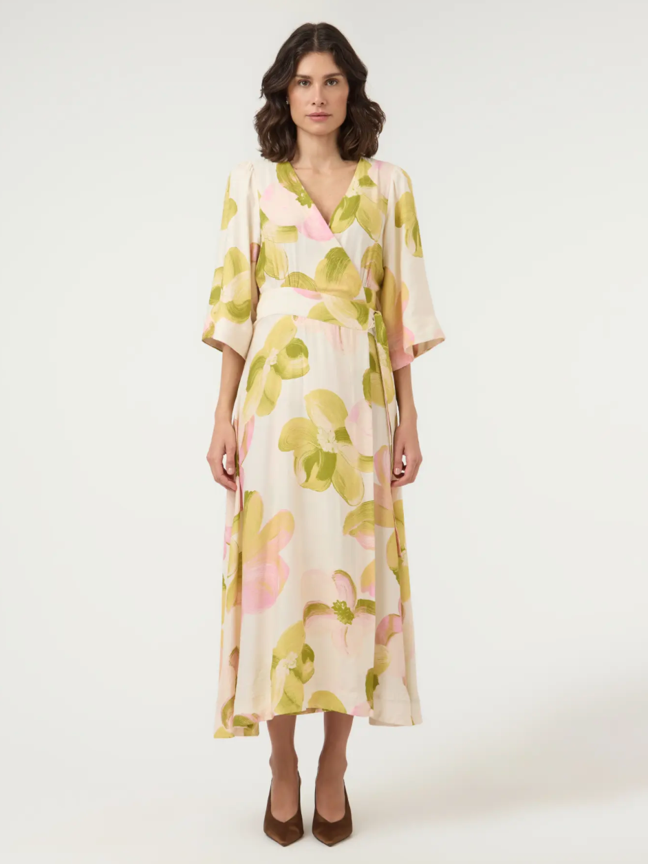 YASMARGA 3/4 Wrap Long Dress Pristine