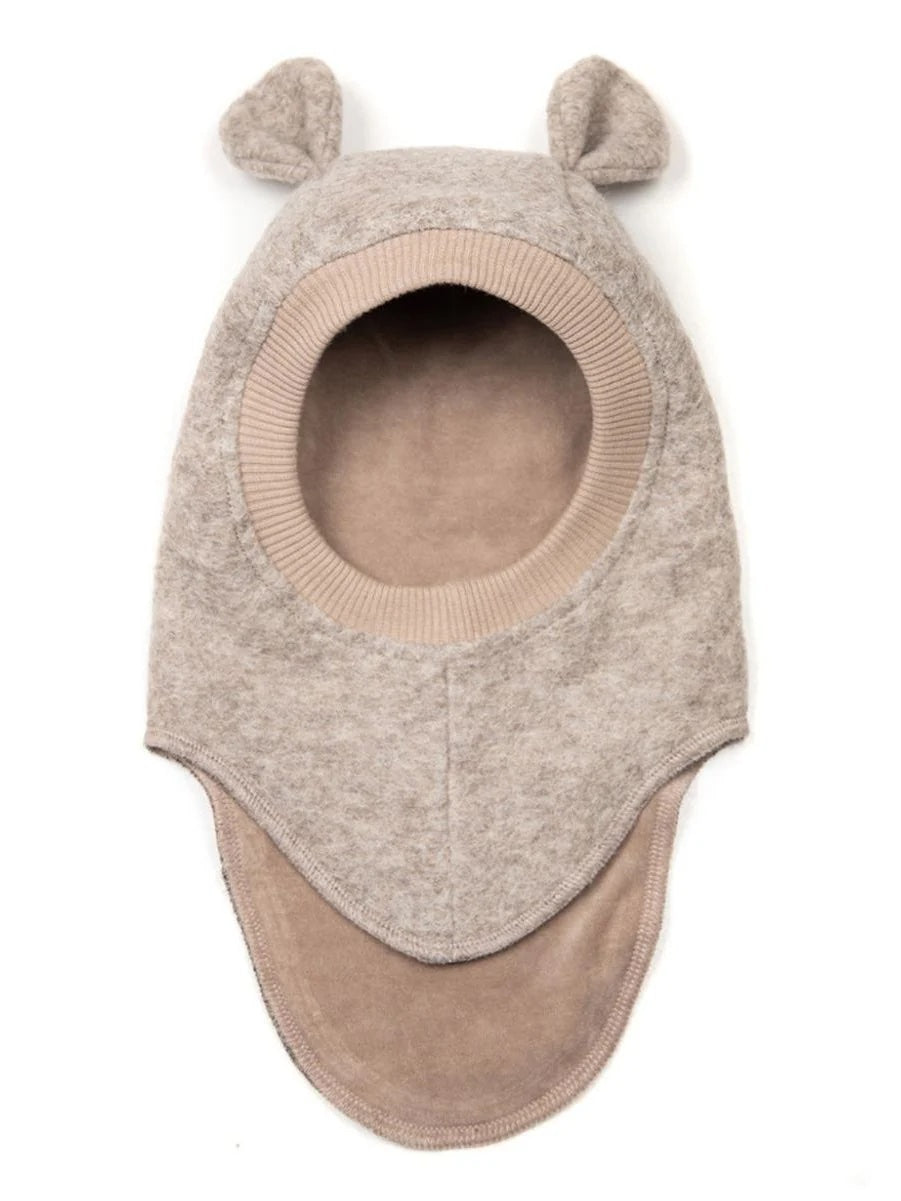 Balaclava Ears Wool Camel Melange
