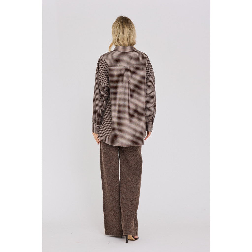 Sonja Check Shirt Dark Brown