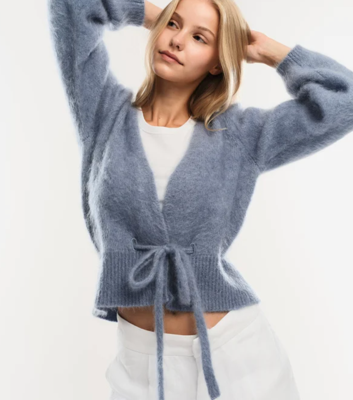 Malin Chunky Crdigan Denim Blue