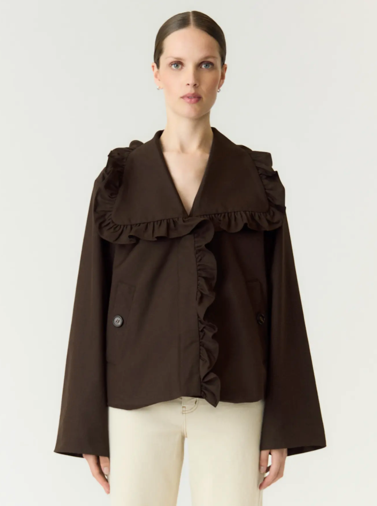 YASELSIA Short Trenchcoat Coffee Bean