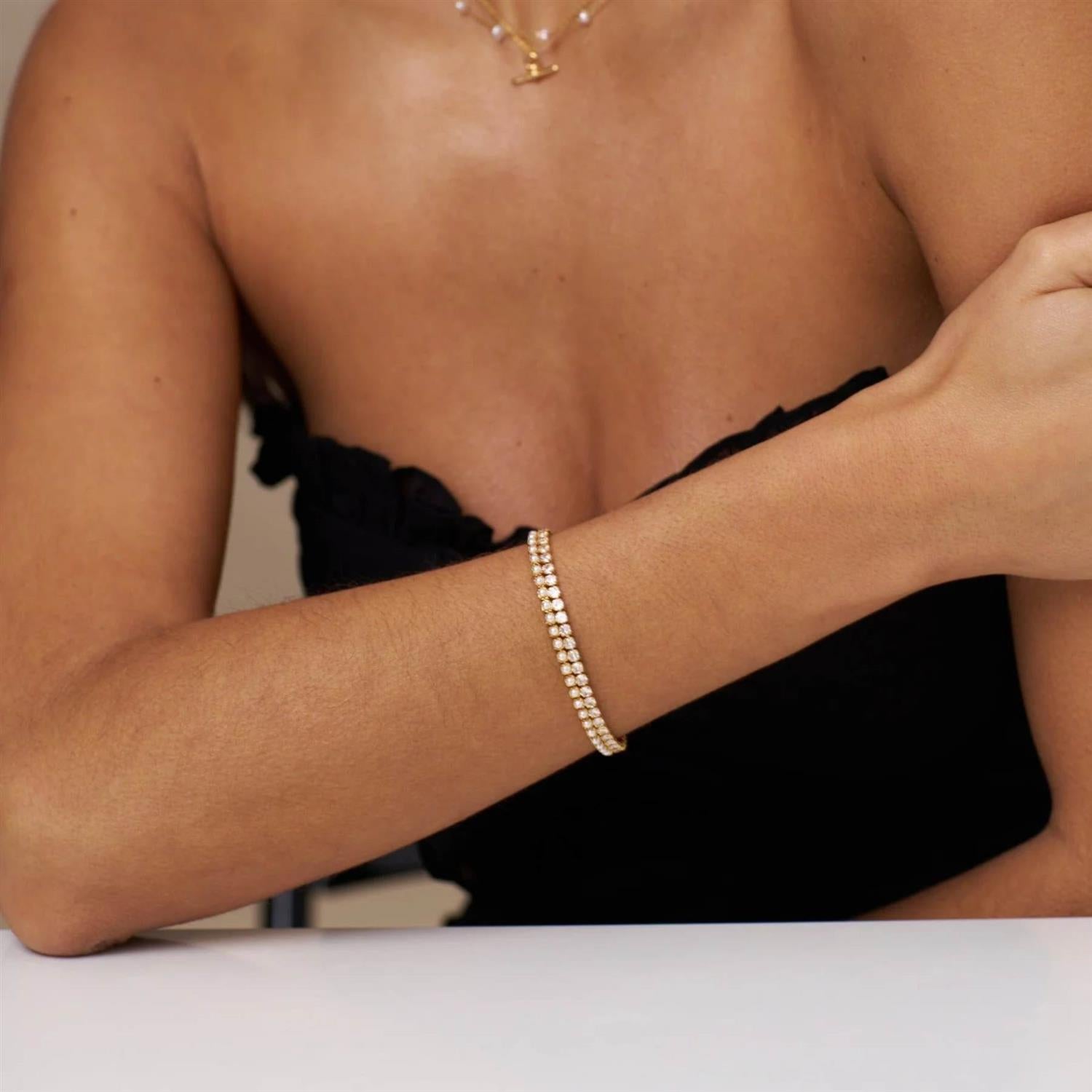 Pearl Tennis Bracelet Gold