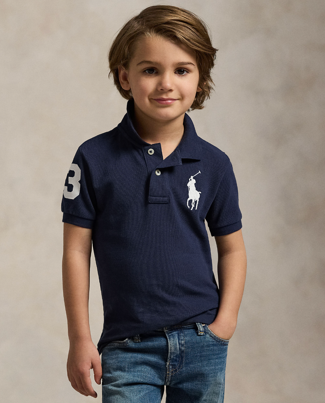 Big Pony Cotton Mesh Polo Shirt Navy