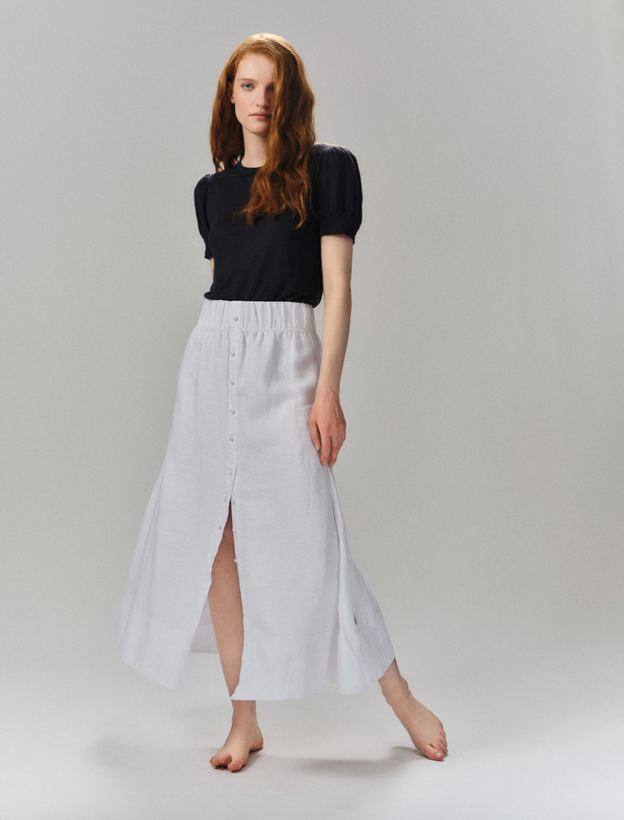 Madeleine Linen Tee Black