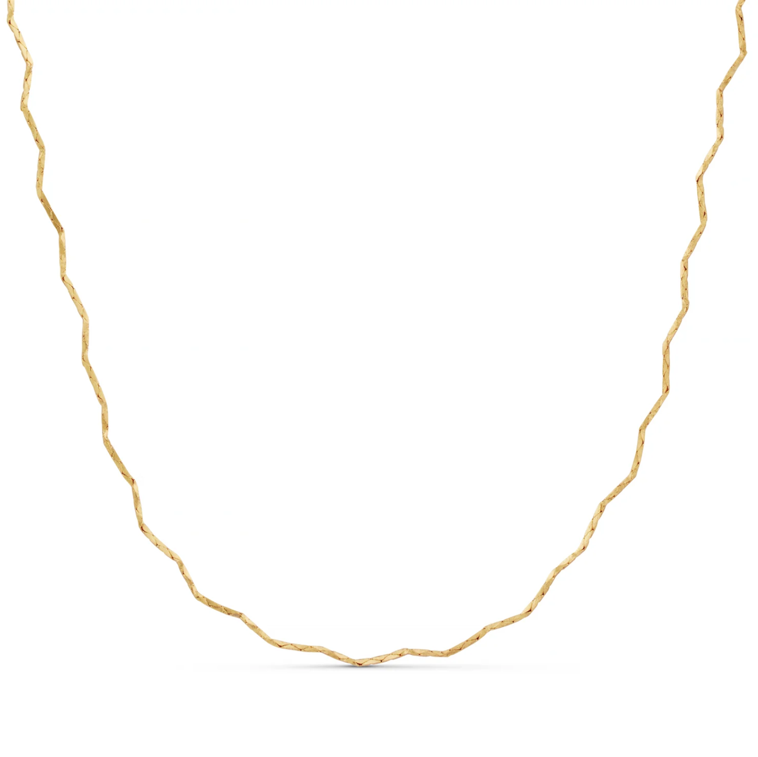 Fine Wawe Chain Necklace Gold