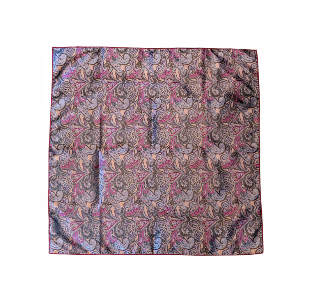 Bunadskjerf Rosa/Lilla Paisley