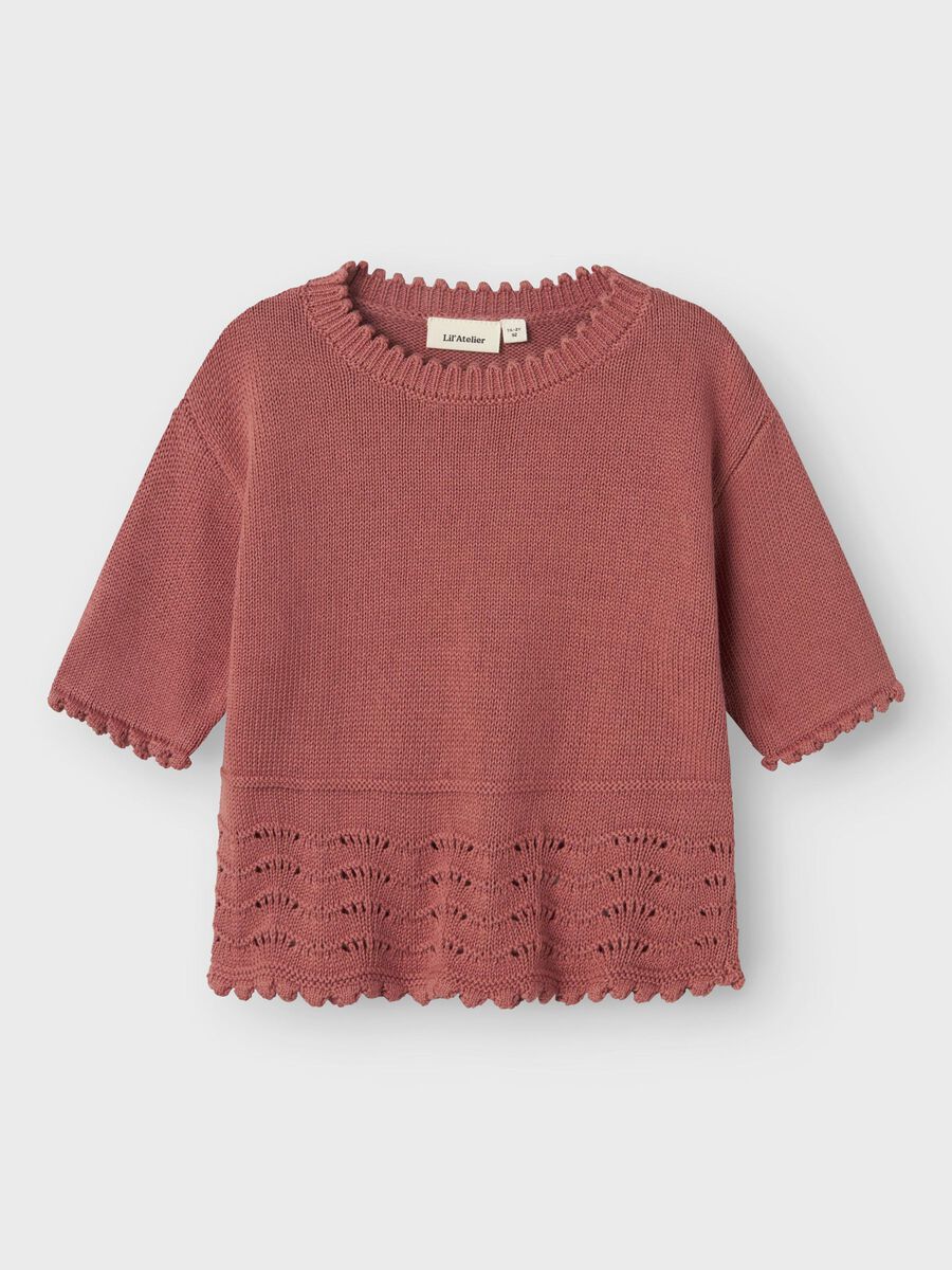 Lola Kortermet Strikket Top Withered Rose