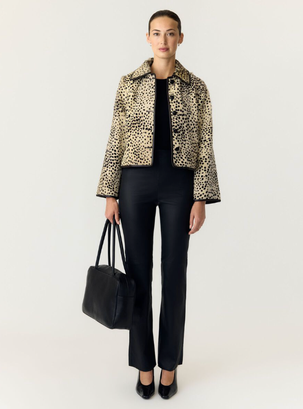 YASCHEEMI Leather Jacket Sea Pearl
