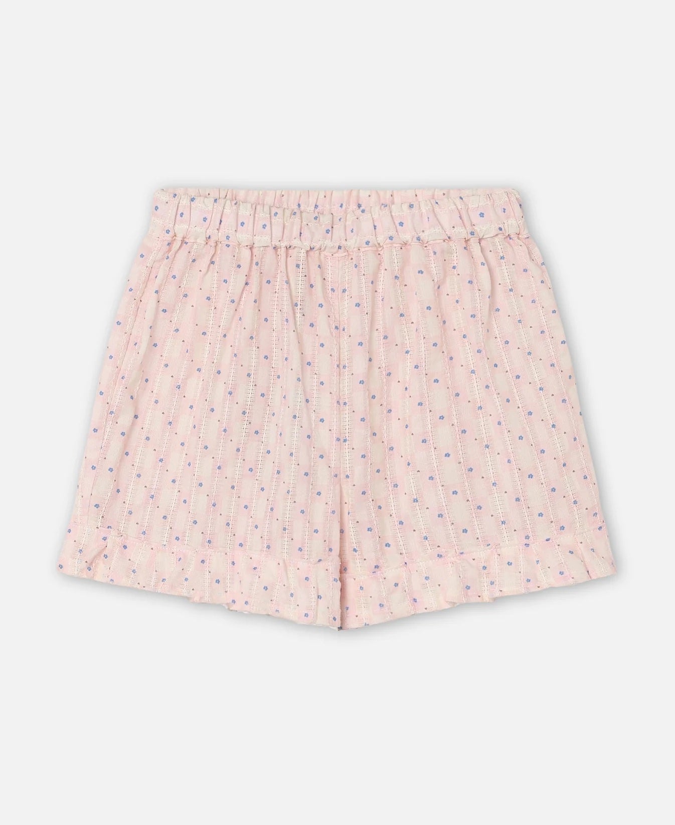 Zorro Ruffle Shorts Icy Pink Check AOP