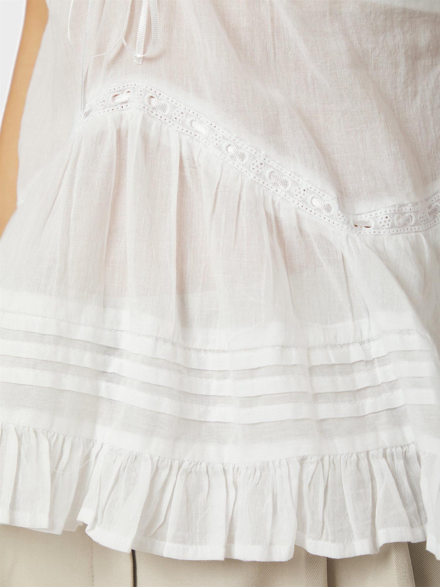 Elvena Voile Top White