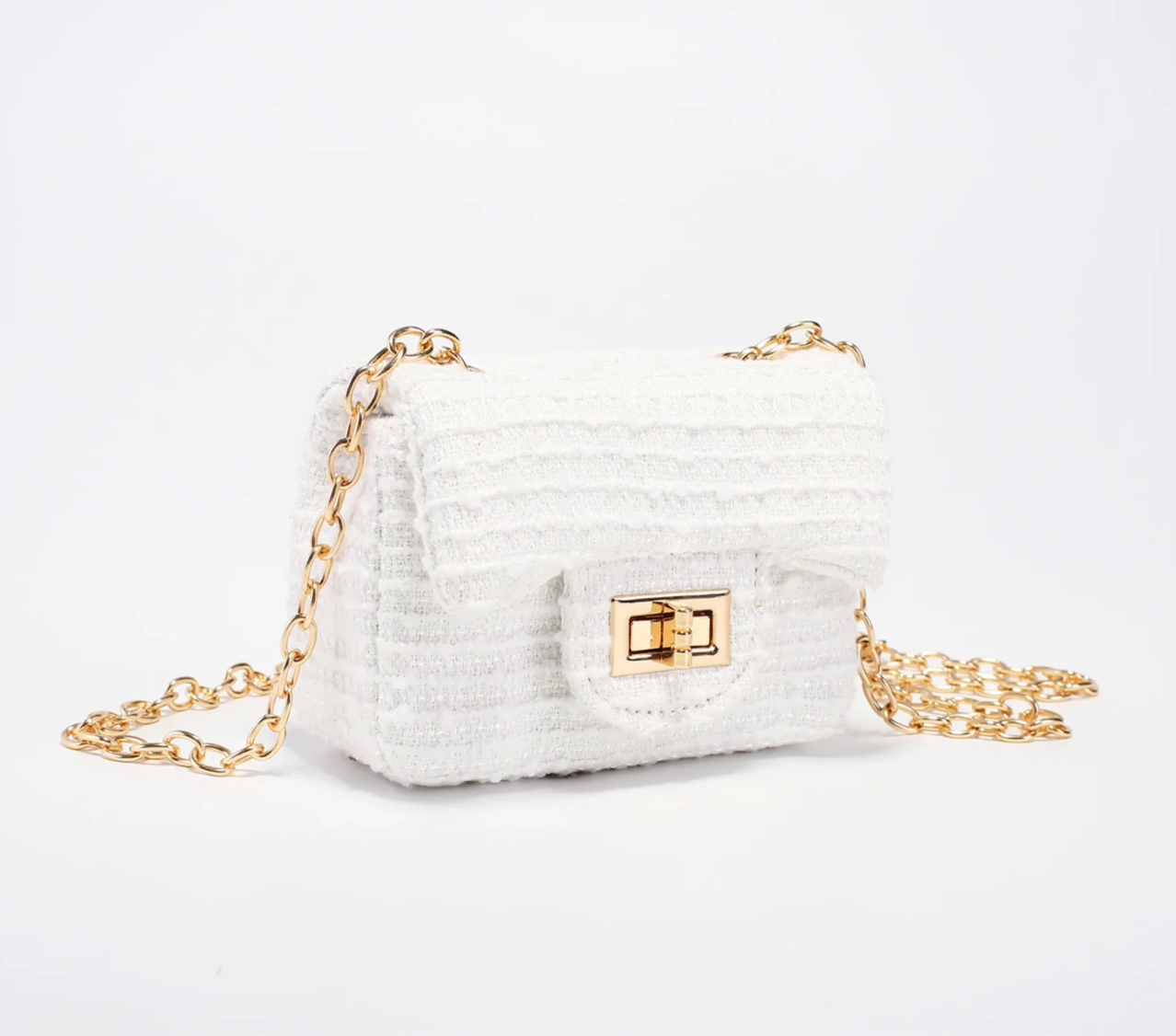 Isadora Stripes Handbag Off White - Small