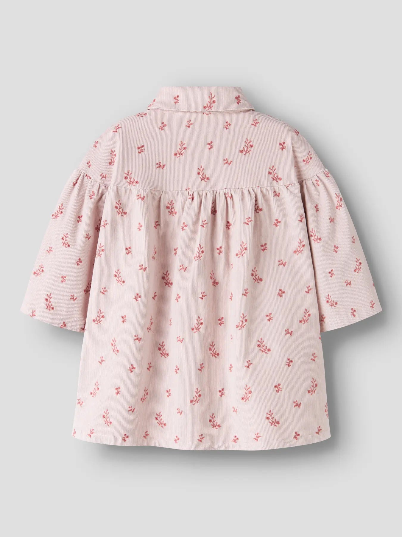 Nelly Cord Ls Loose Dress Hushed Violet Flower Emb