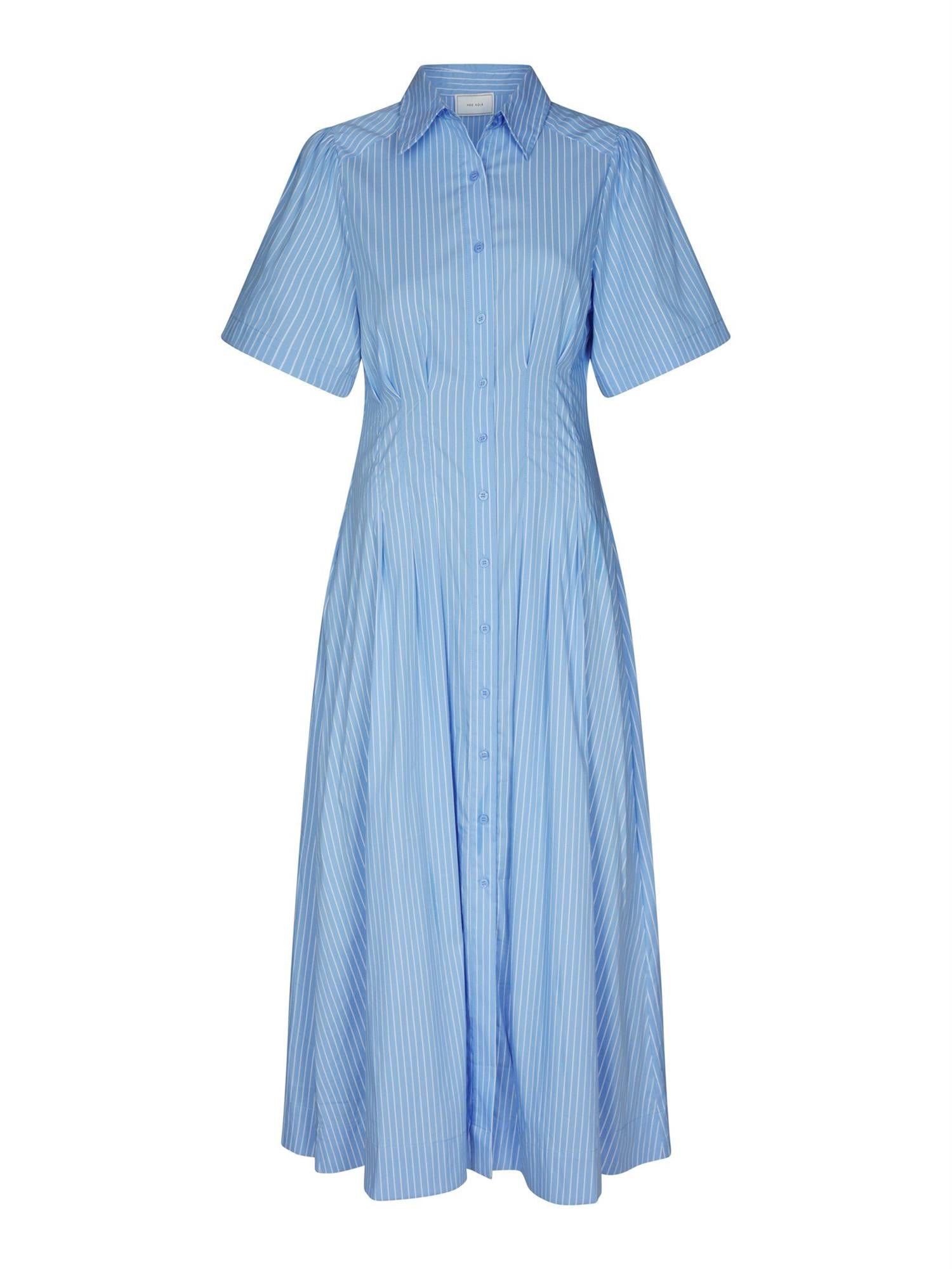 Baia Stripe Poplin Dress Light Blue
