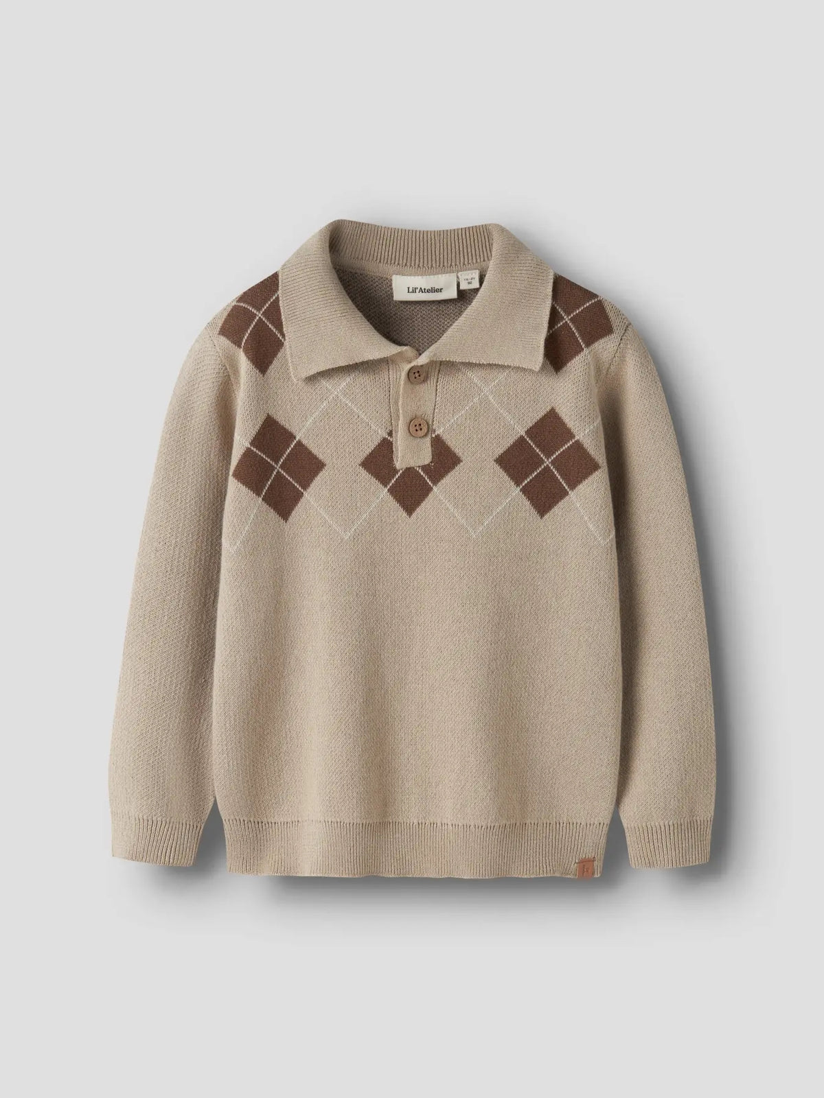 Ronan Ls Knit Polo White Pepper
