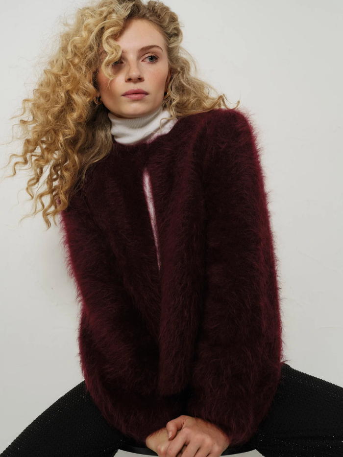 Amelia Chunky Cardigan Oxblood