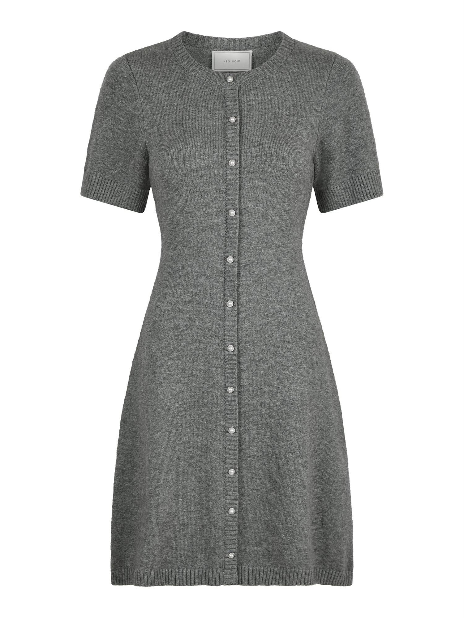 Elise Knit Dress Dark Grey Melange