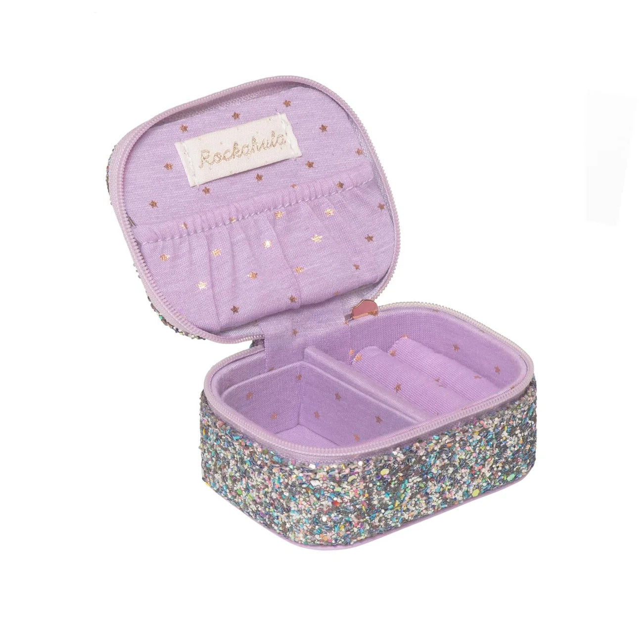 Lilac Confetti Glitter Mini Jewellery Box