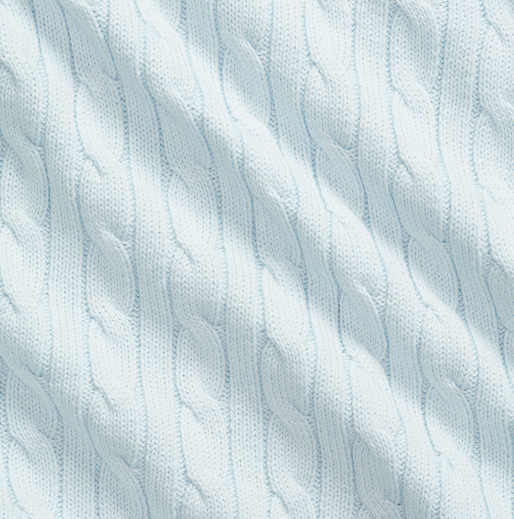 Cable Blanket Baby Pearl Blue