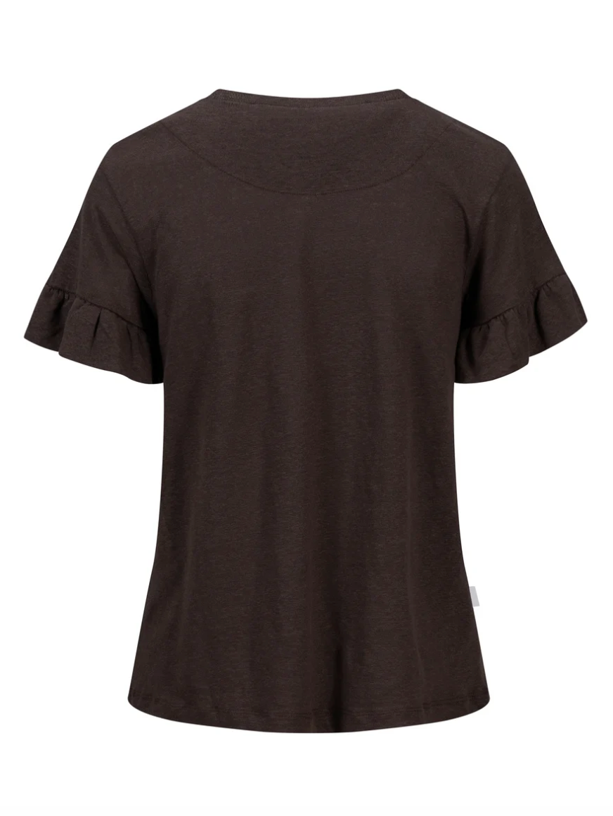 Lara Linen Tee Dark Brown