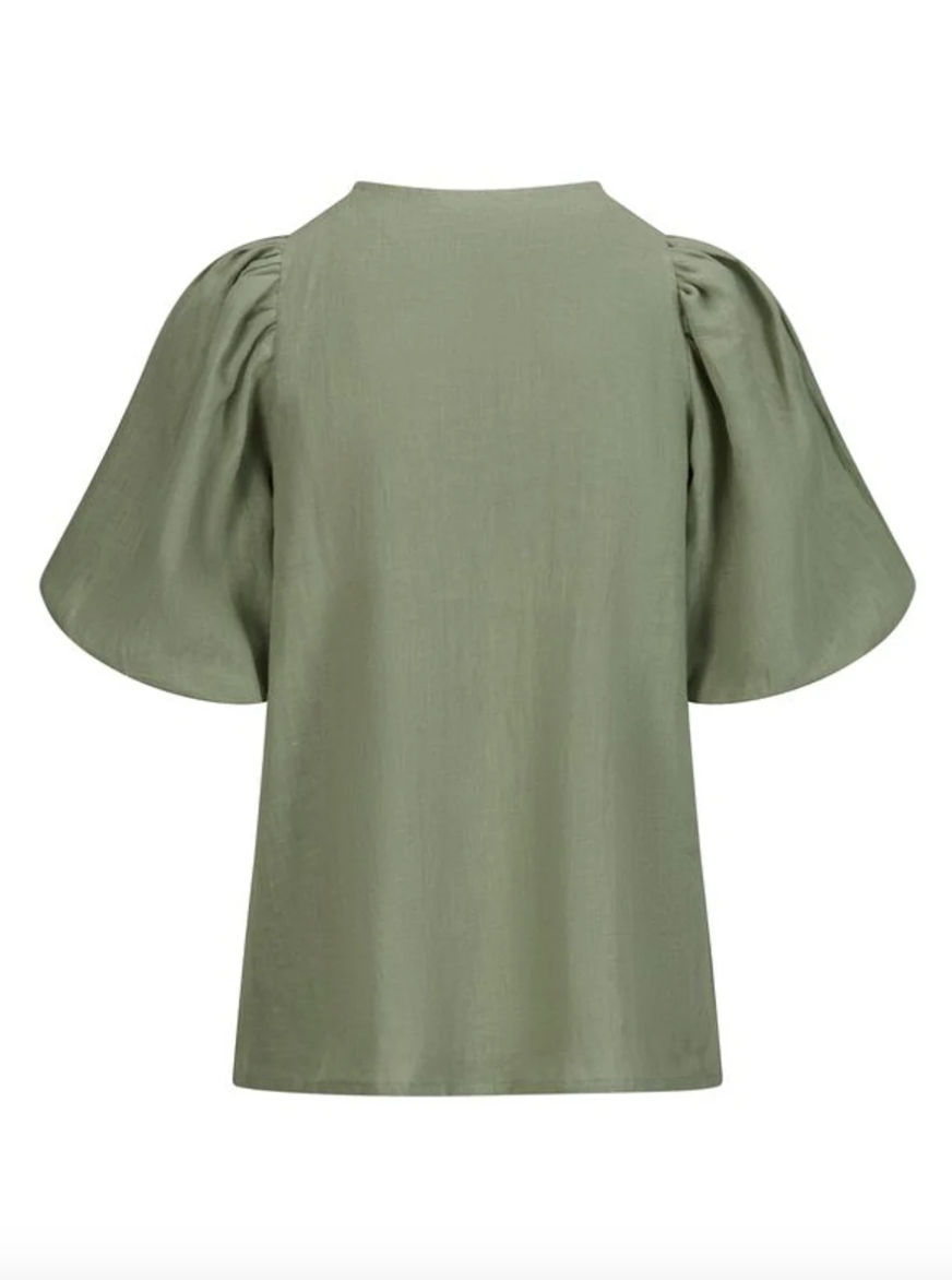 Anna Linen Top Green