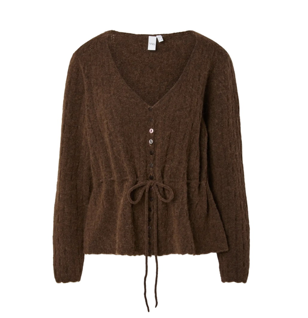 YASMELLIS Alpaca Blend Knit Cardigan Carafe Melange