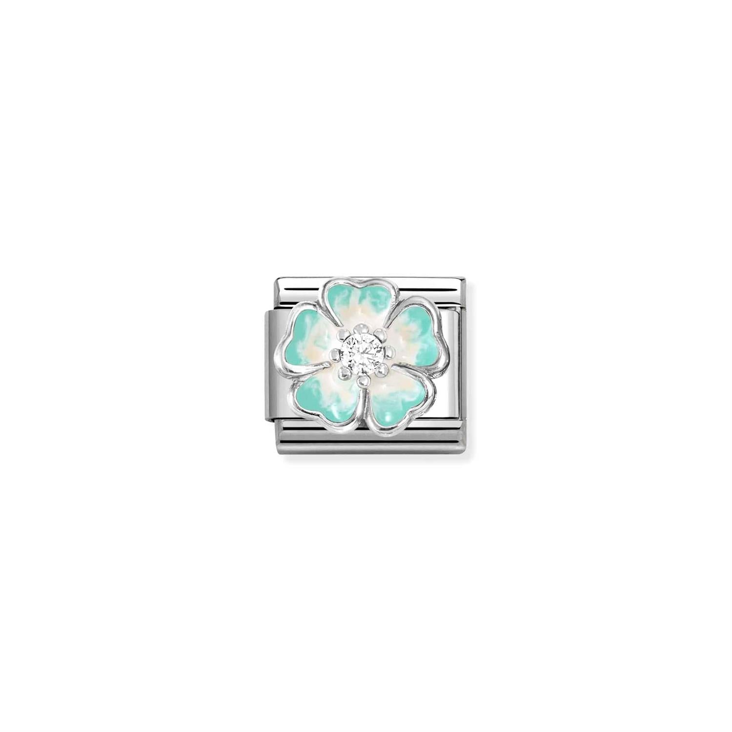 Enamel Flower Blue/White