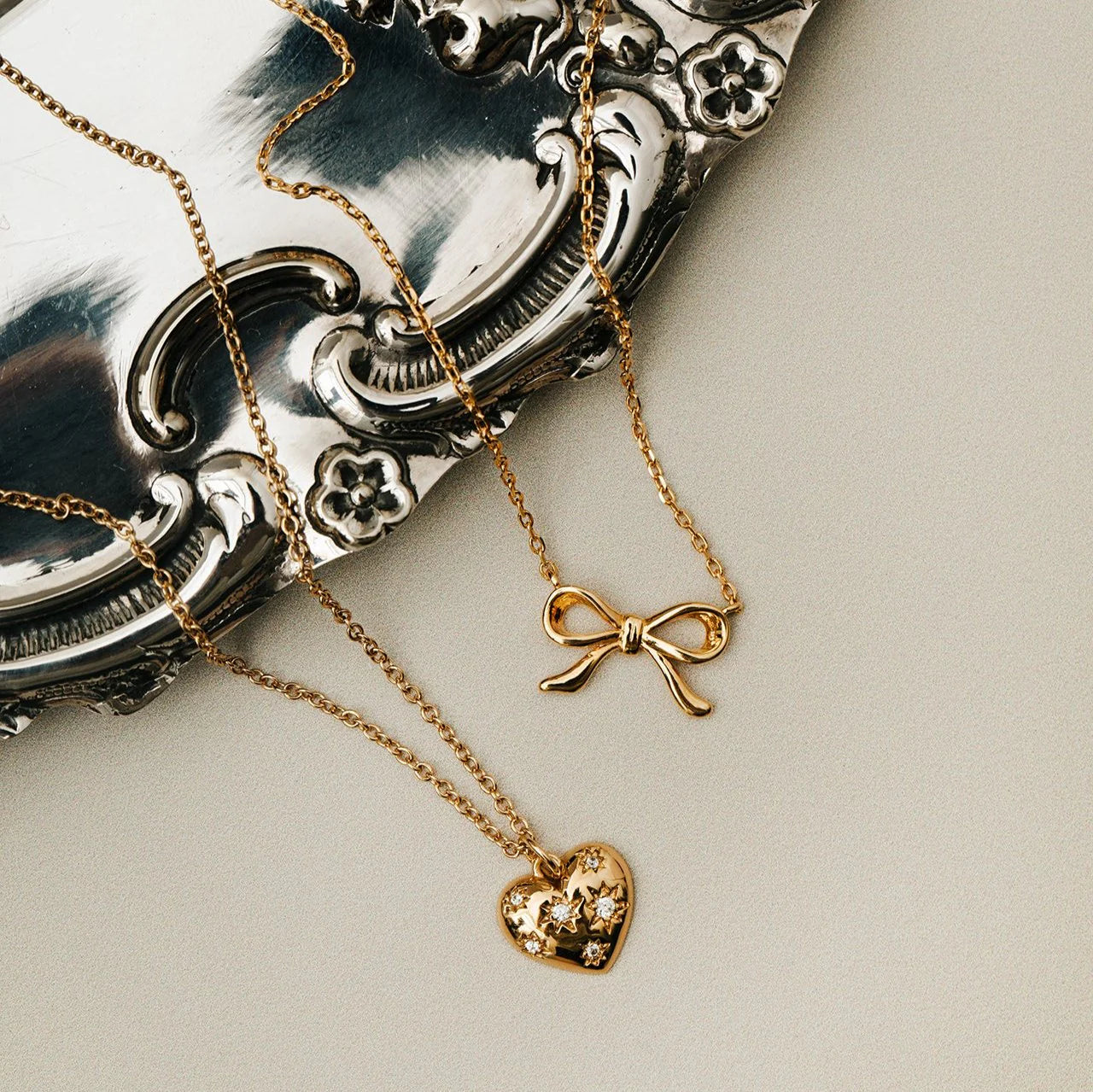 Delicate Bow Charm Necklace