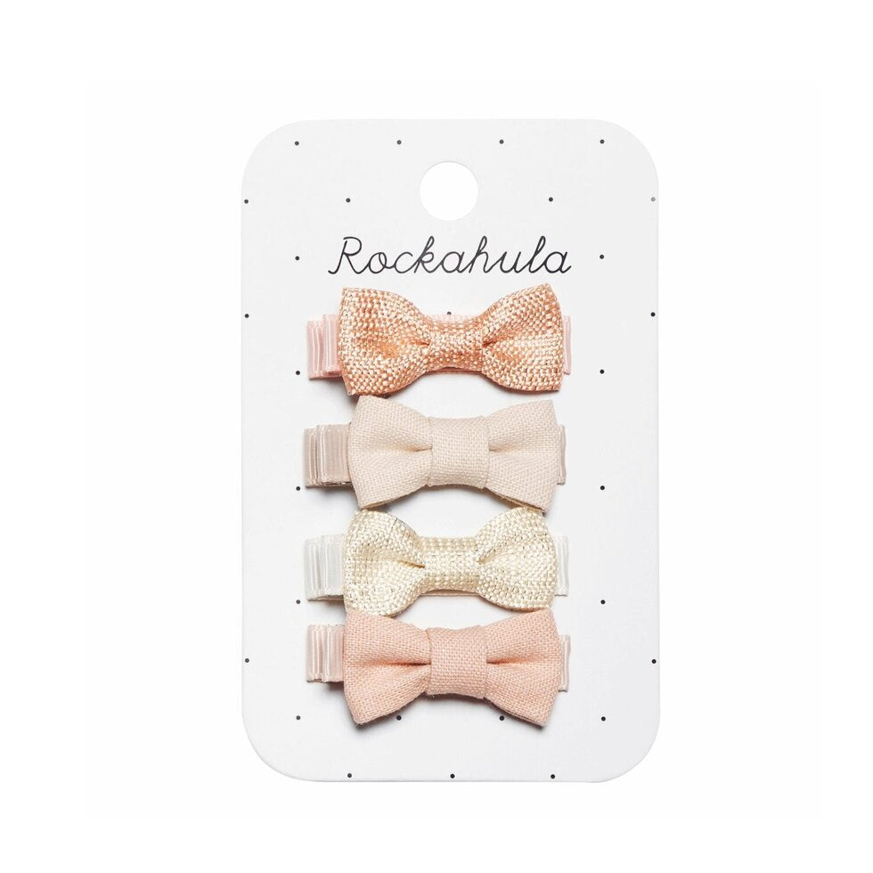Linen Mini Bow Clips