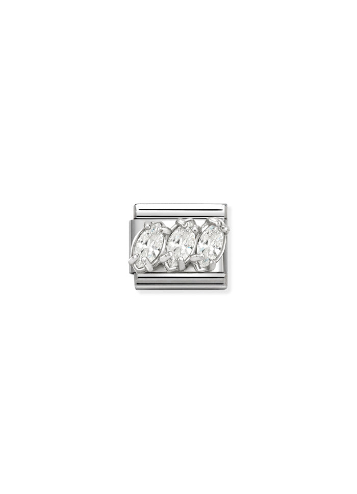 White Triology Stones Silver