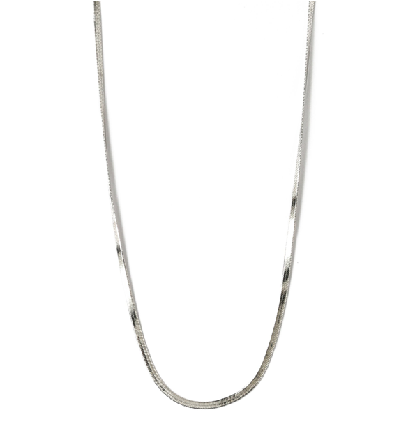 Flat Snake Necklace Silver